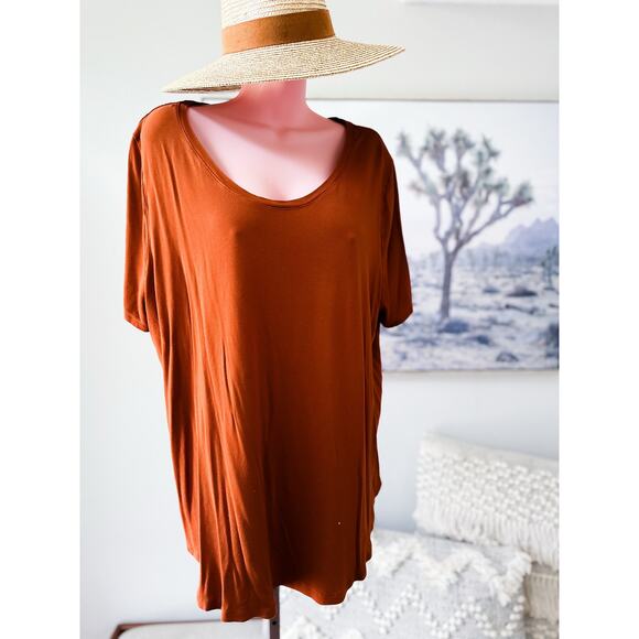 Pumpkin Spice + Spiced Cider Sunsets slouchy oversized drapey tunic tee - Picture 1 of 3